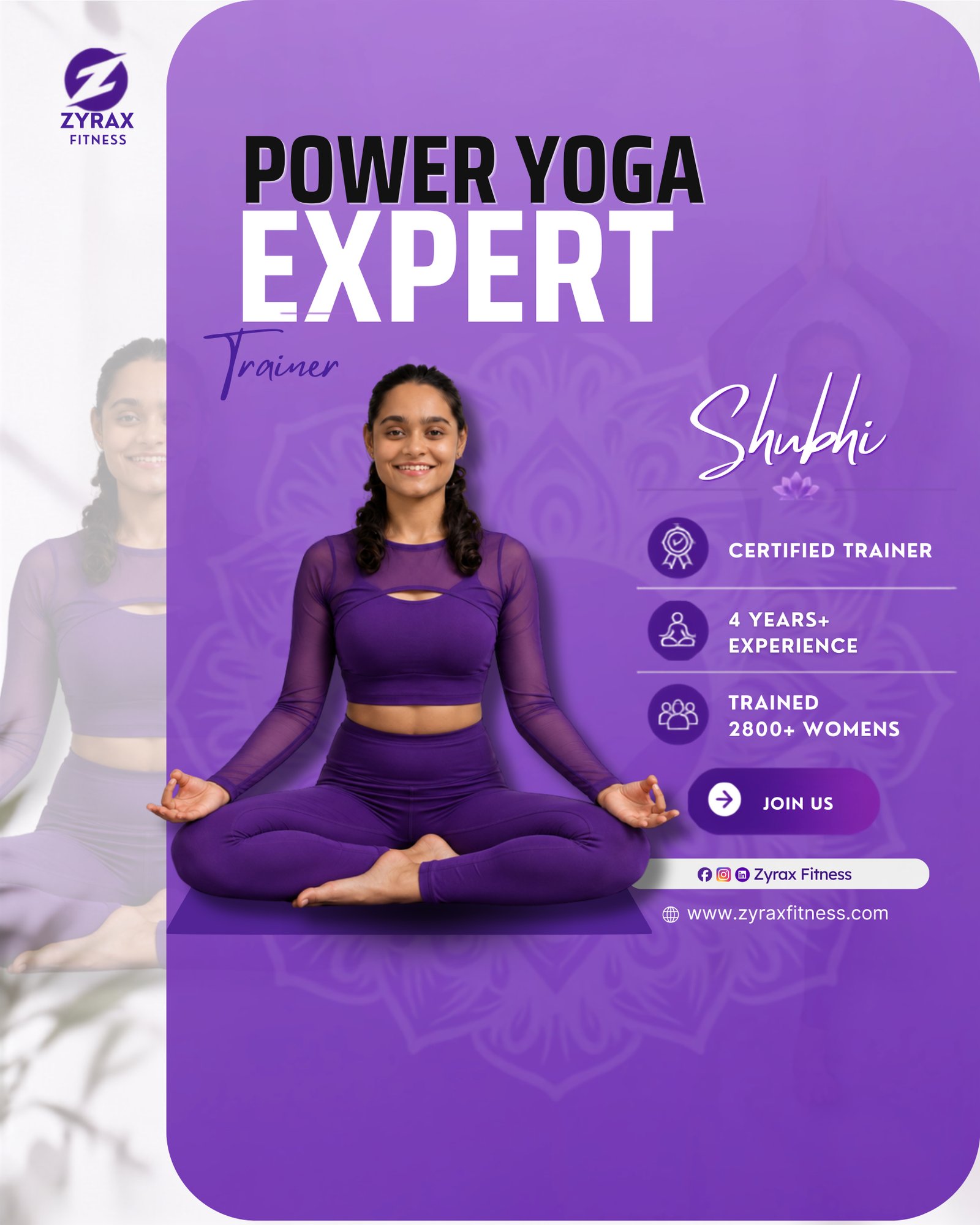 Shubhi, Zyrax Yoga Expert Trainer
